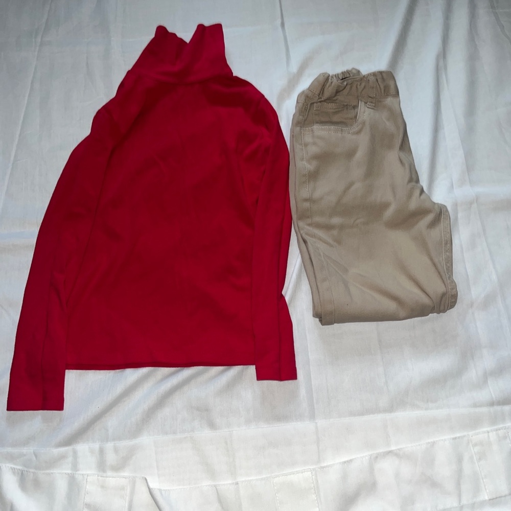Girls uniform shirts and pants